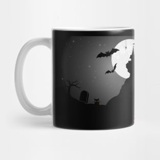 Halloween Graveyard - Pumpkins, Bats and Cats Mug